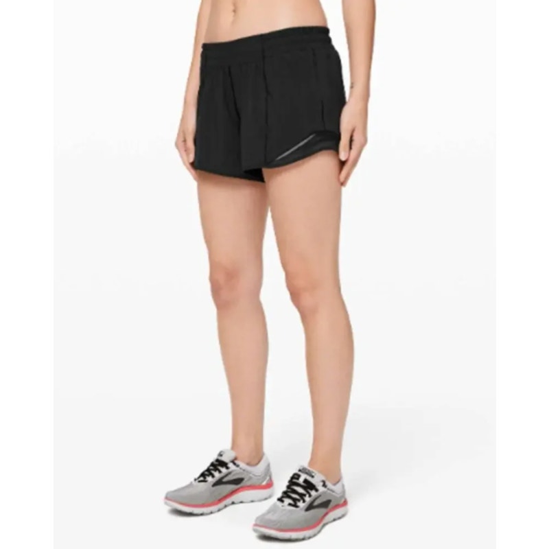 Lululemon Hotty Hot Short Ii Long 4 Black Sz 14 3a14 Lululemon Hotty Hot Short Ii Long 4 Black Sz 14 3a14